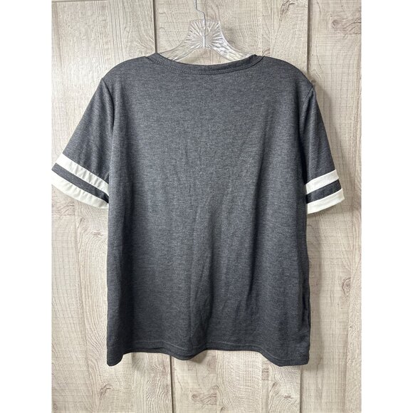 Womens Set of 2 Gray and Blue T Shirts Size Large Raglan Short Sleeves - Picture 8 of 12